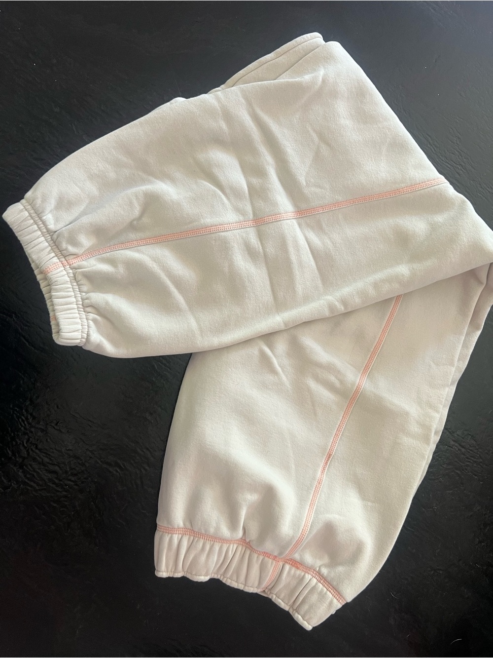 Athleta Cream Joggers with Orange Piping - Picture 4 of 5